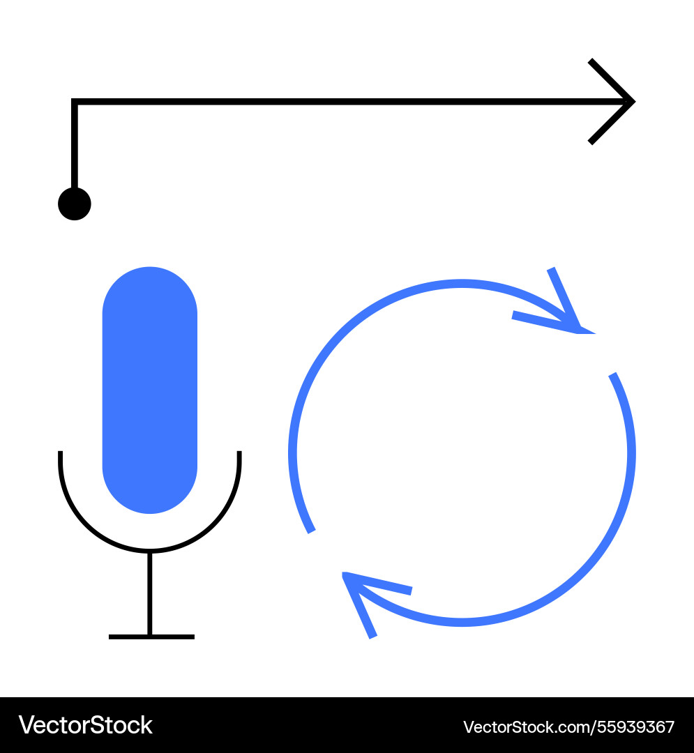 Voice recording and playback concept with loop Voice recording and playback concept with loop vector image