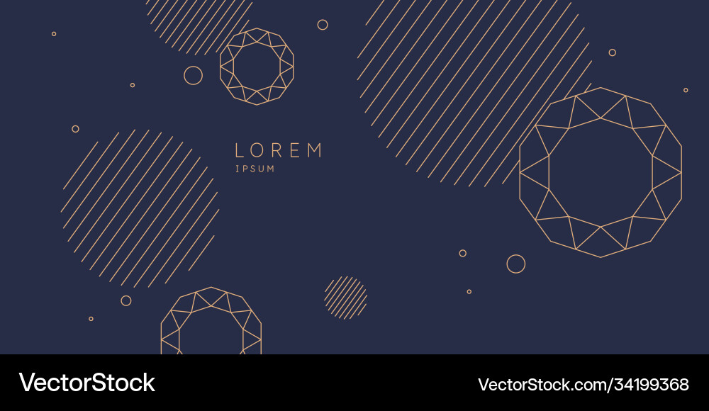Abstract element with gold lines Abstract element with gold lines Vector Image