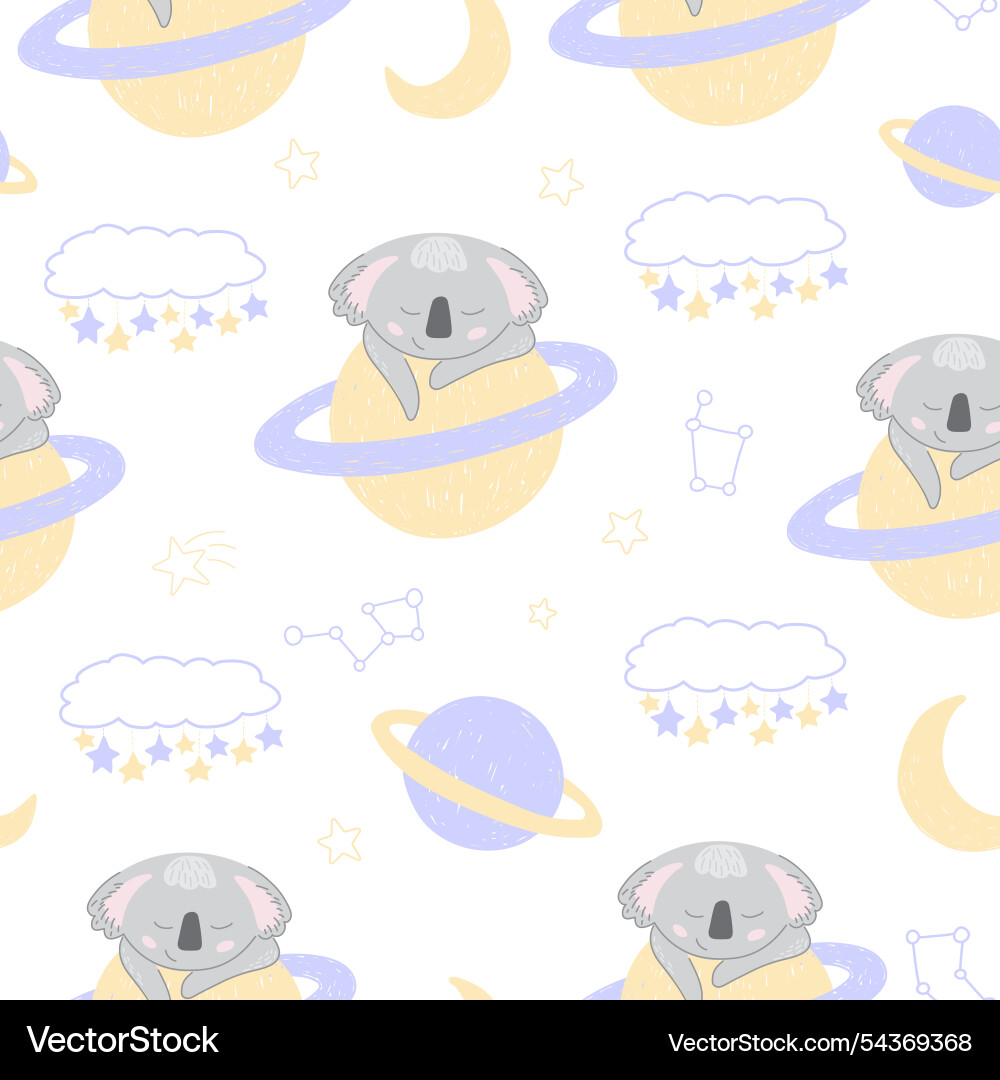 Adorable sleeping koalas seamless pattern Adorable sleeping koalas seamless pattern vector image