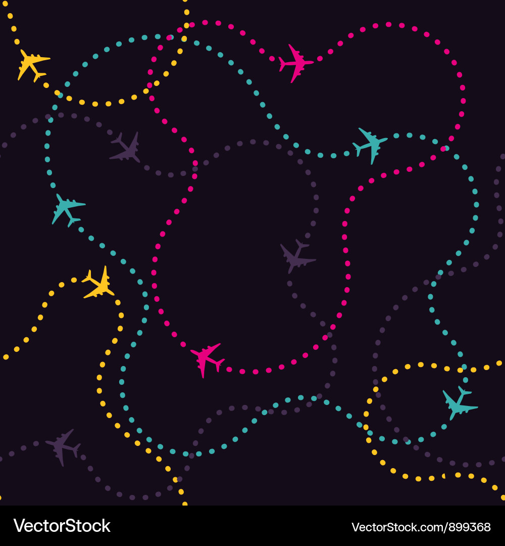 Airplane Routes Pattern Vector Image