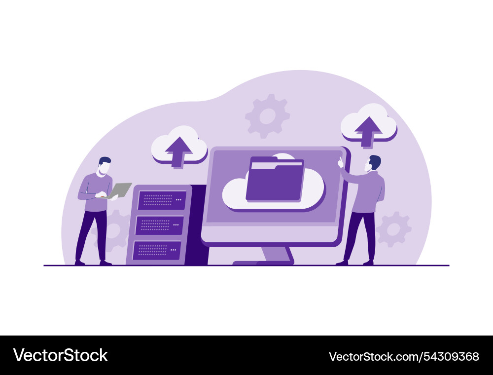Cloud data storage and security Cloud data storage and security vector image