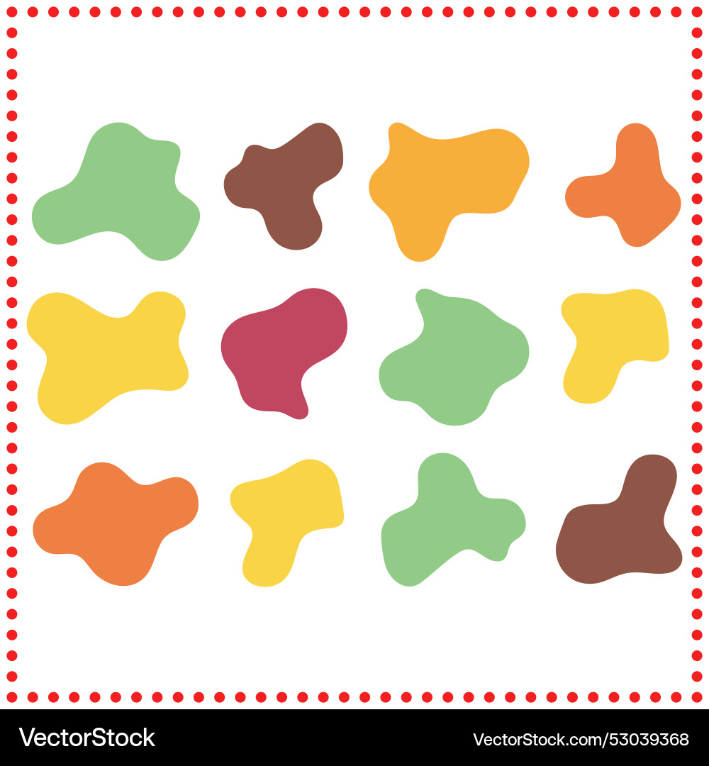 Collection of stylized blob shapes in abstract Vector Image