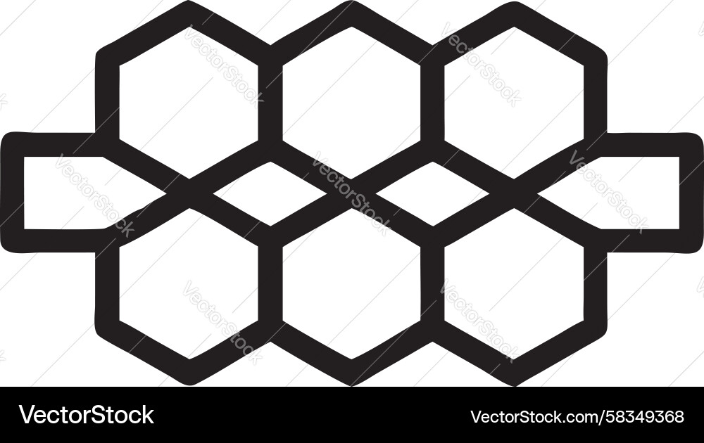 Complex Hexagon Network Pattern Vector Image
