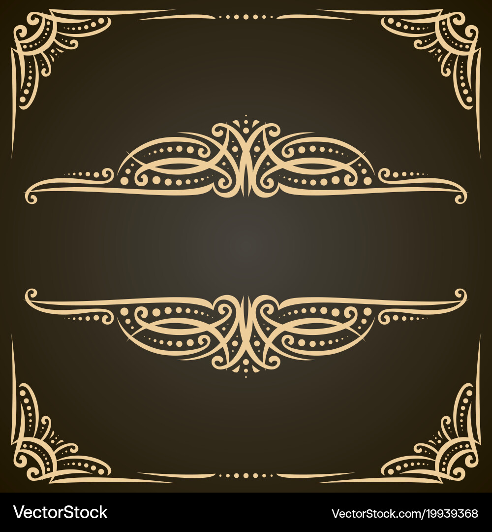Decorative golden frames Royalty Free Vector Image
