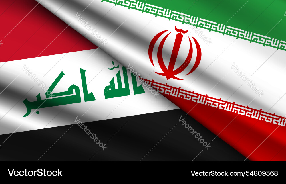 High quality background with two flags of iran Vector Image