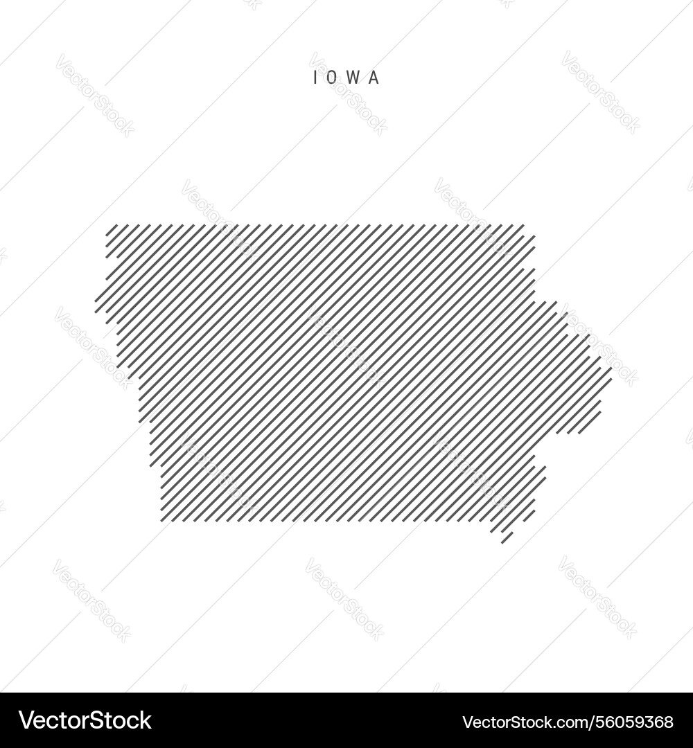 Iowa map from pattern of black slanted parallel Iowa map from pattern of black slanted parallel vector image