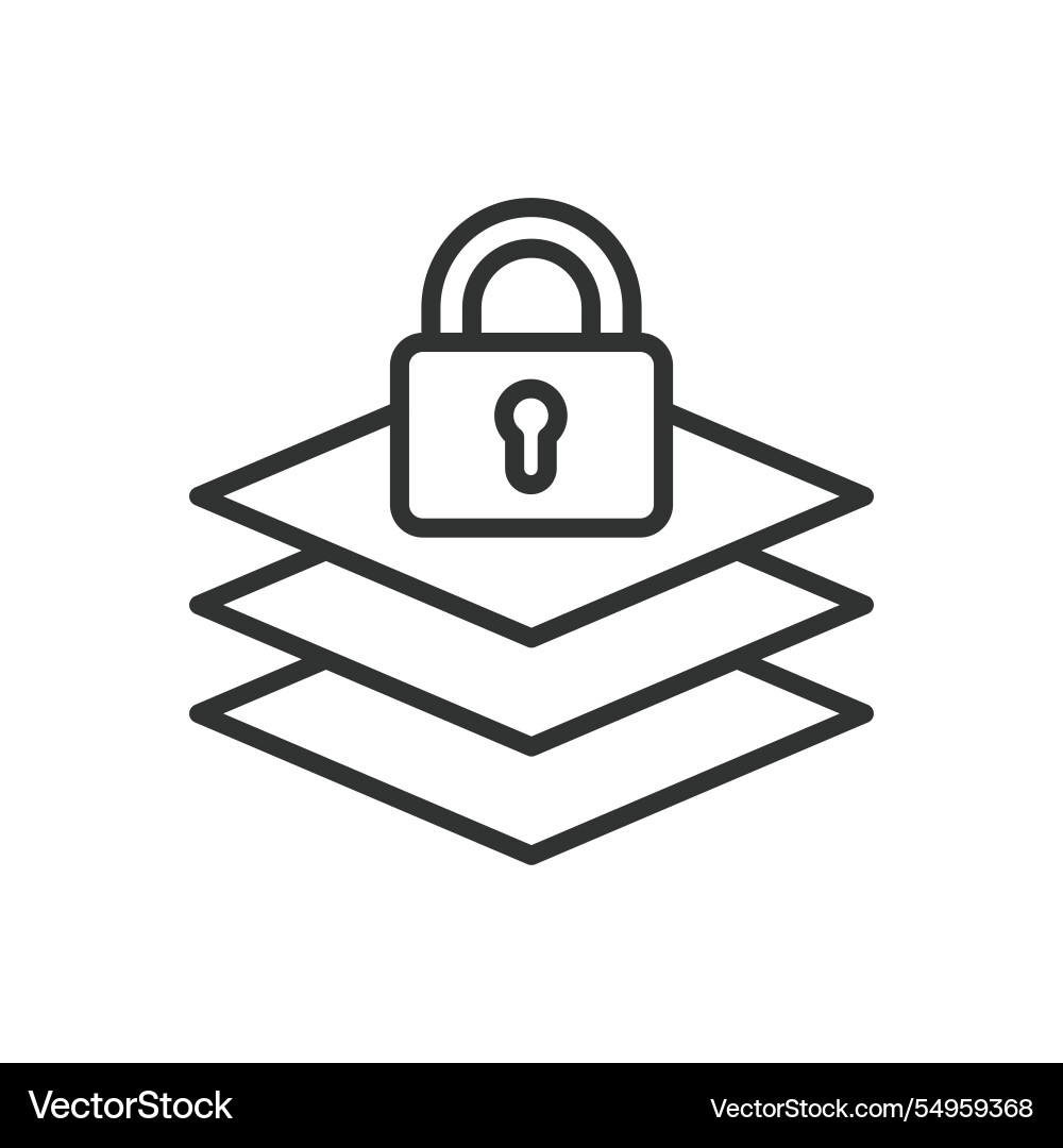 Layer security icon in line design Layer security icon in line design vector image