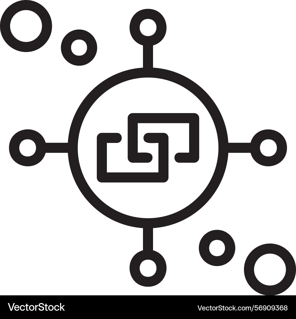 Link sharing linear style icon design vector image