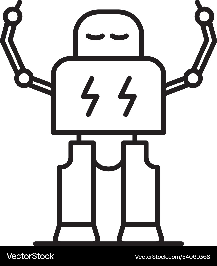 Robotics line icon design Vector Image