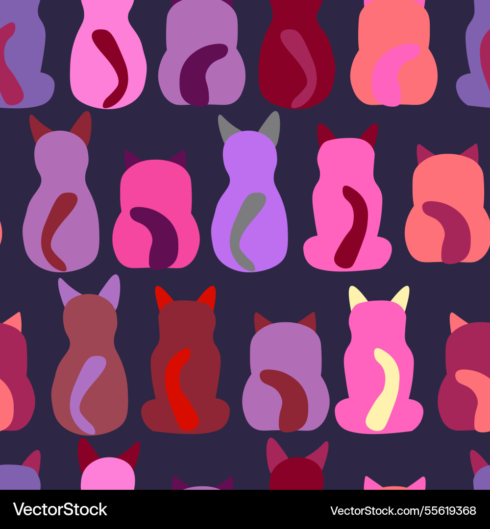 Seamless pattern with cute kitten print different Seamless pattern with cute kitten print different Vector Image