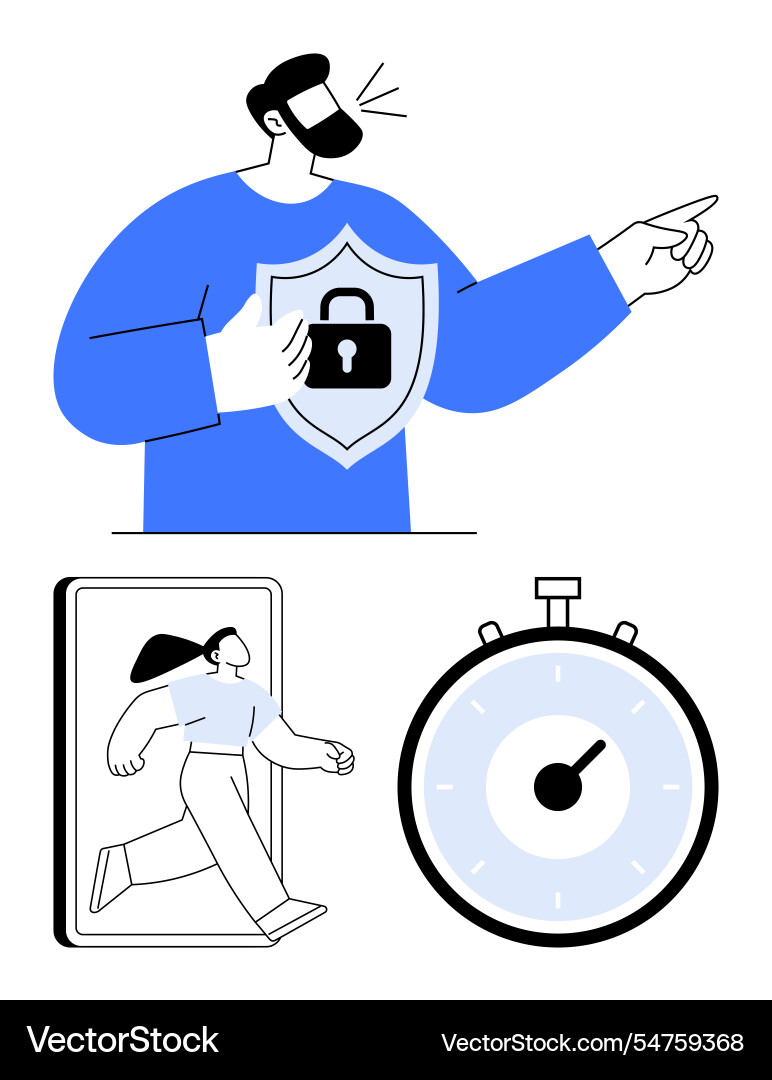 Secure communication and timely action shielding Secure communication and timely action shielding vector image