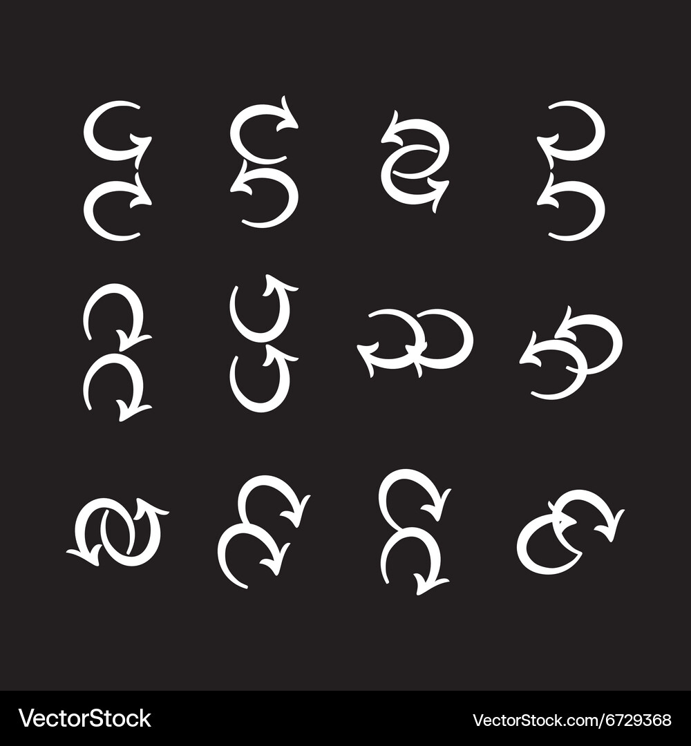 Simple icon set related to interface double arrows Vector Image