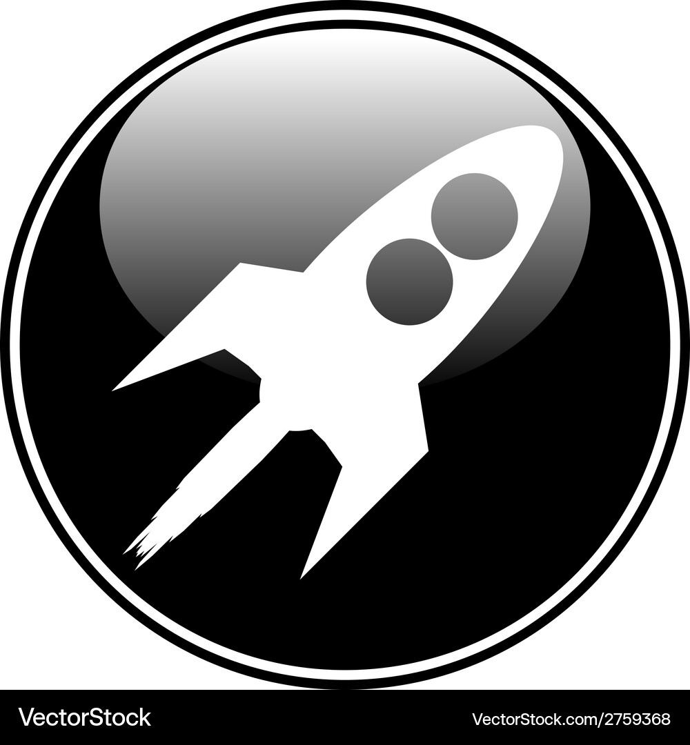 Starting rocket button Vector Image