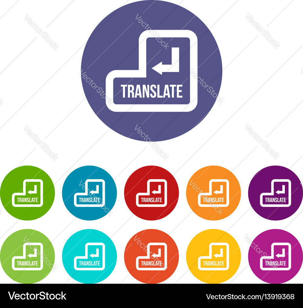 Translate button set icons Translate button set icons vector image