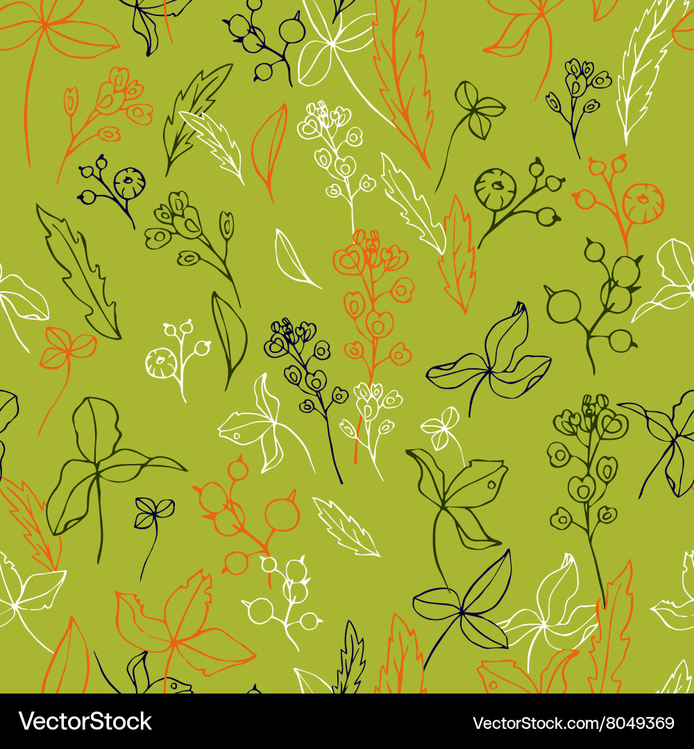 Abstract seamless pattern with leaves Vector Image