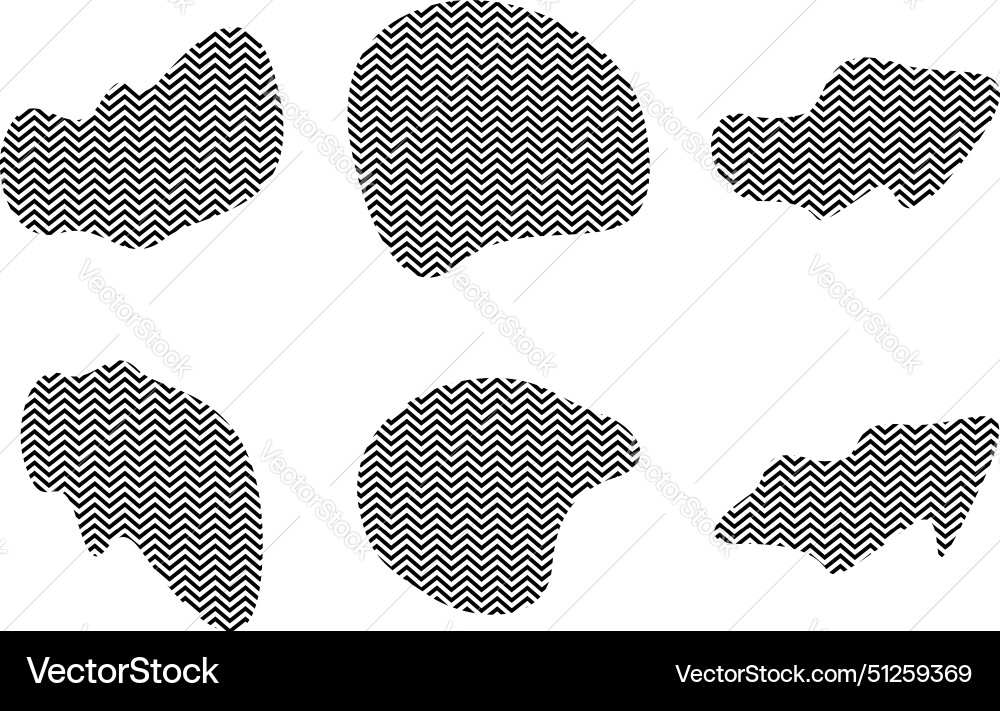 Blobs Fluid Formen mit zick zag Streifen Piktogramm Blobs Fluid Formen mit zick zag Streifen Piktogramm vektorbild