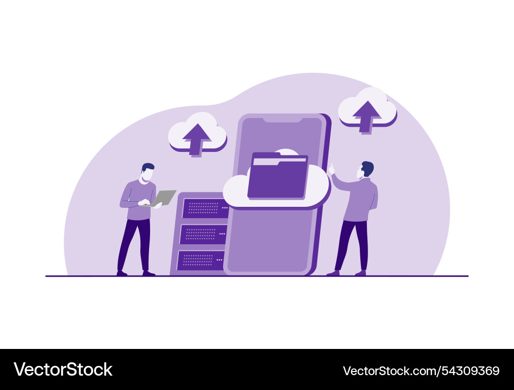 Cloud data storage and security Cloud data storage and security Vector Image
