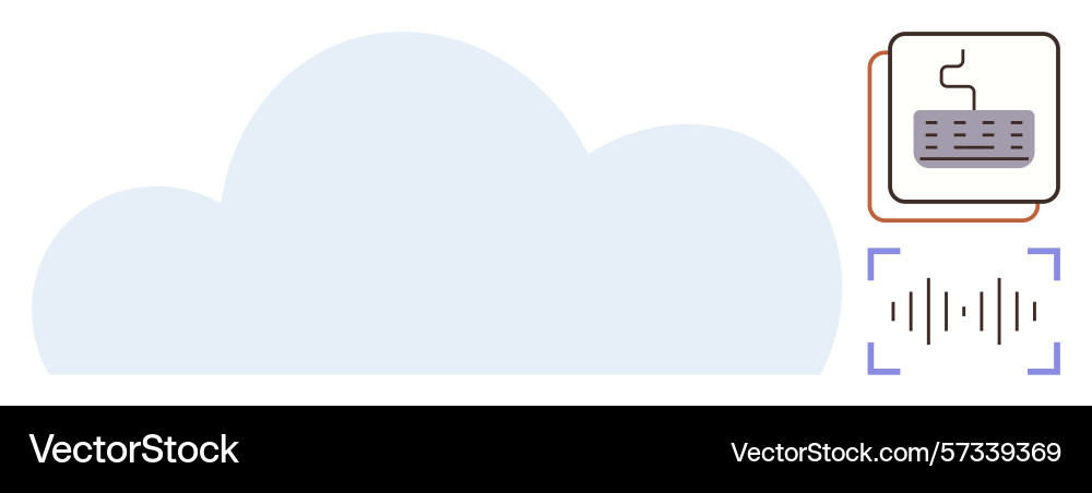 Cloud storage with keyboard input and voice Cloud storage with keyboard input and voice vector image
