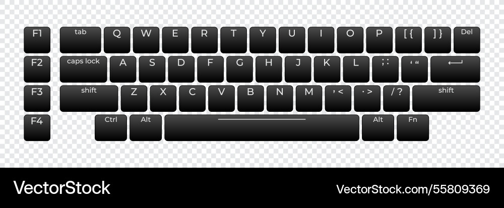 Computer keyboard button layout template Computer keyboard button layout template vector image