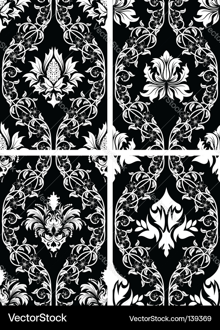 Damask pattern vector image