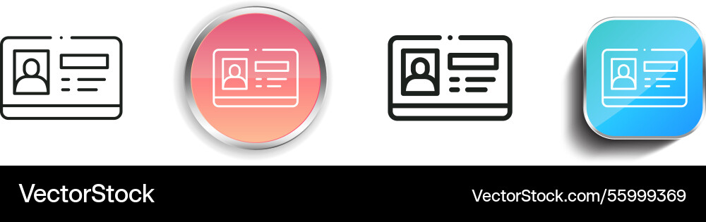 License icon thin linear regular and button style vector image