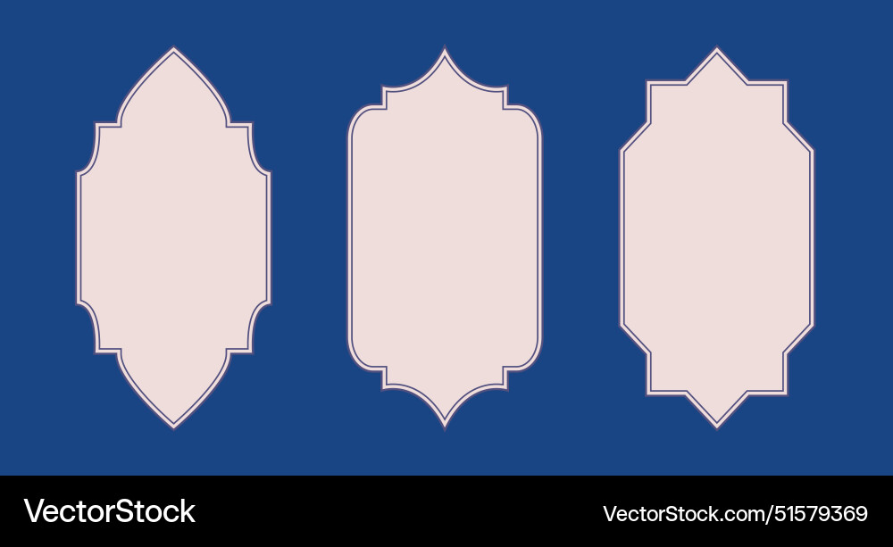 Oriental style islamic window arch shapes arabic Vector Image