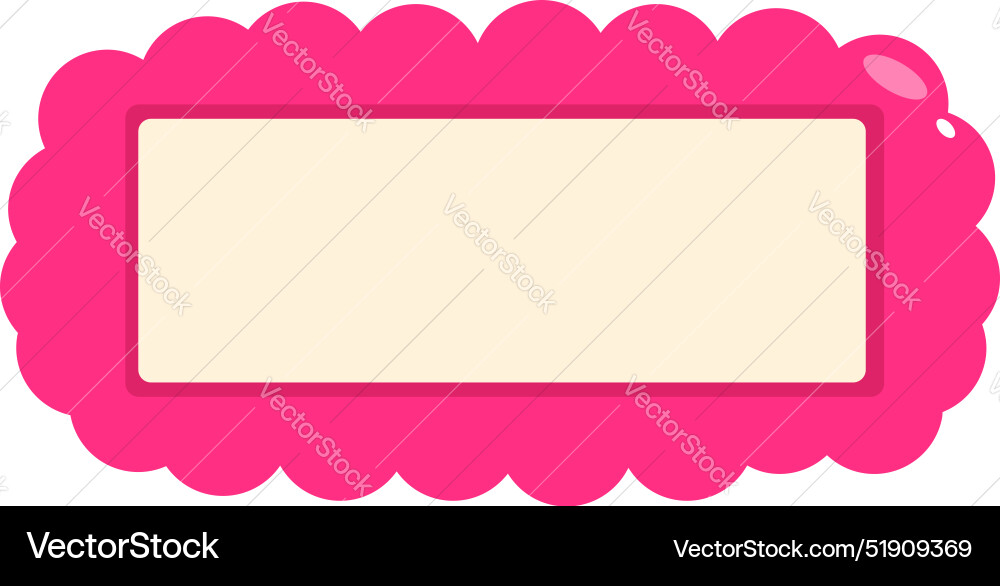 Pink scalloped empty label with copy space Pink scalloped empty label with copy space vector image