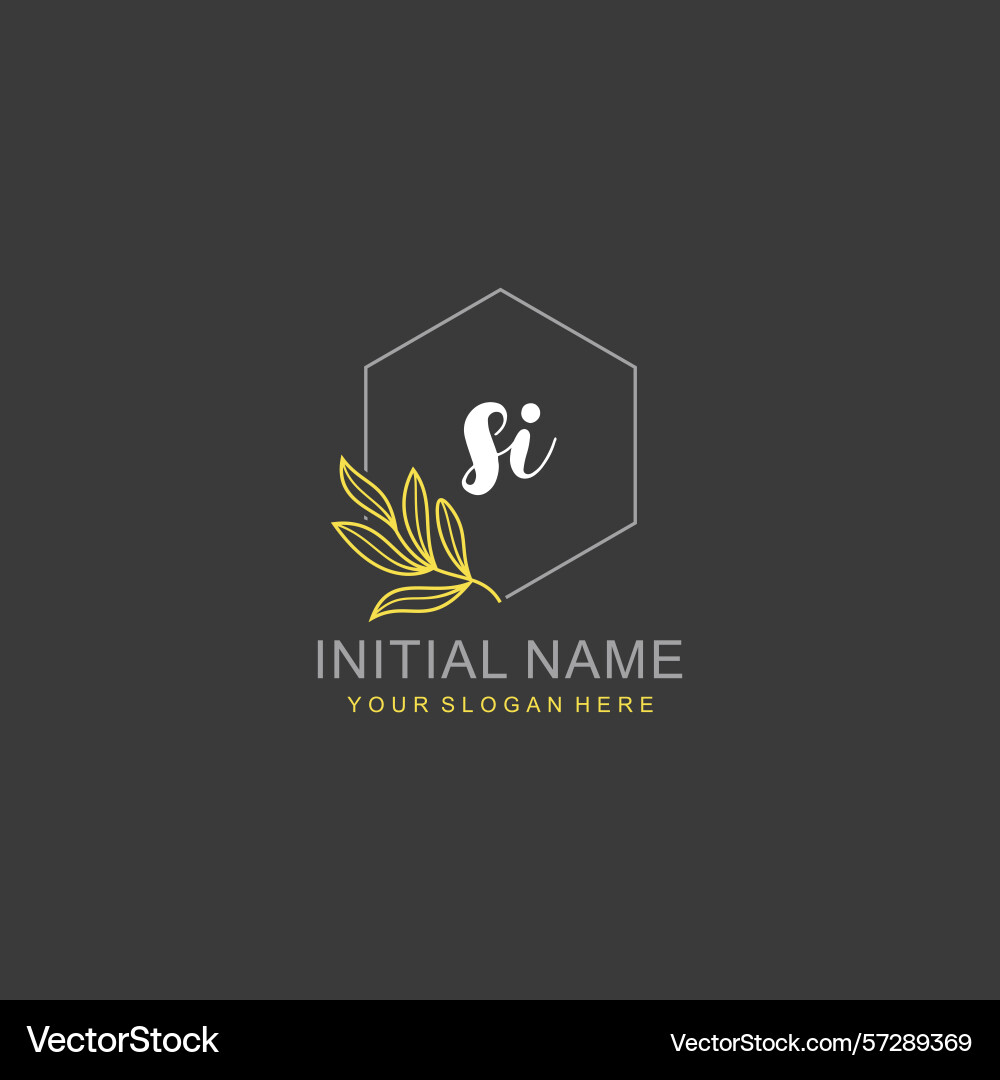 Si initial logo templates with botanical elements Vector Image