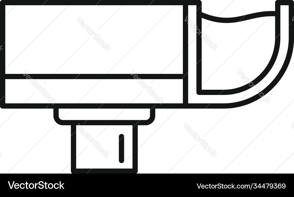 Trough gutter icon outline style vector image