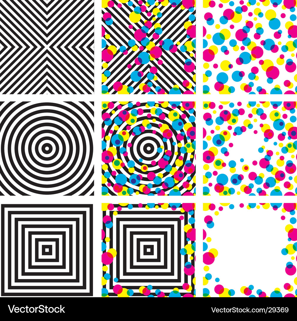 Vibrant Pattern Collection Vector Image