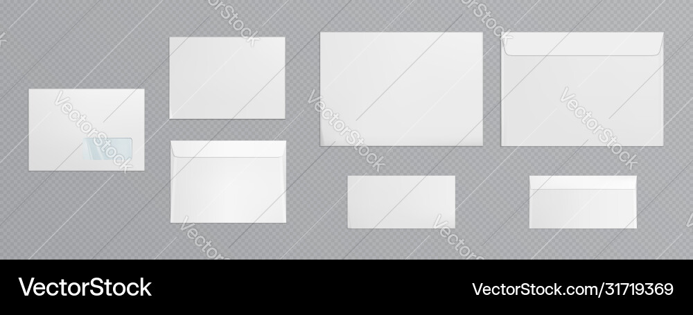 White envelope with transparent window White envelope with transparent window vector image