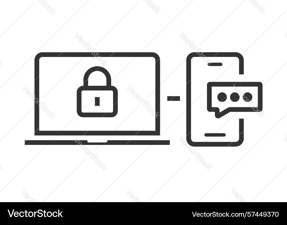 2fa password code verification icon line stroke 2fa password code verification icon line stroke vector image