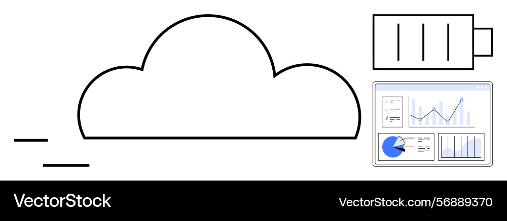 Cloud computing concept with data analysis Cloud computing concept with data analysis vector image