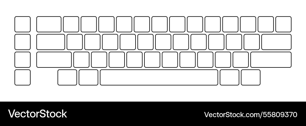 Computer keyboard button layout template Computer keyboard button layout template vector image