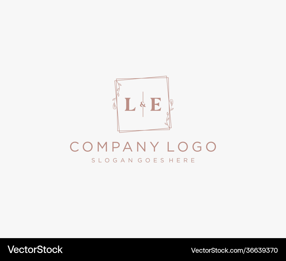 Eleganter Buchstabe LE Monogramm Logo Vektorbild