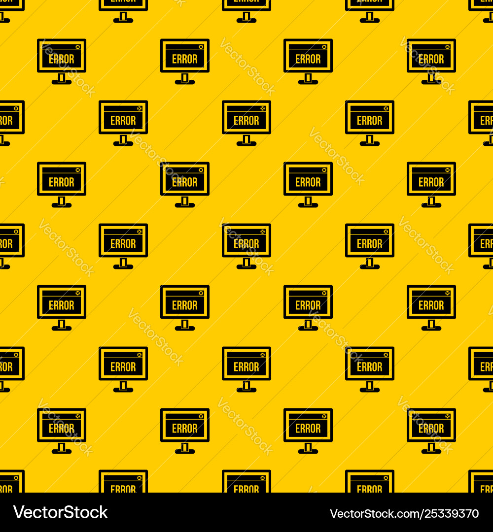 Error sign on a computer monitor pattern Error sign on a computer monitor pattern vector image
