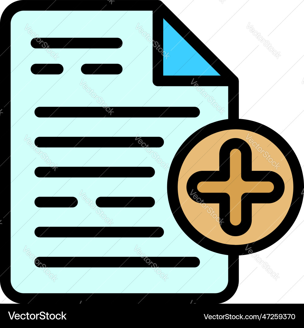 Filter search add file icon flat Filter search add file icon flat vector image