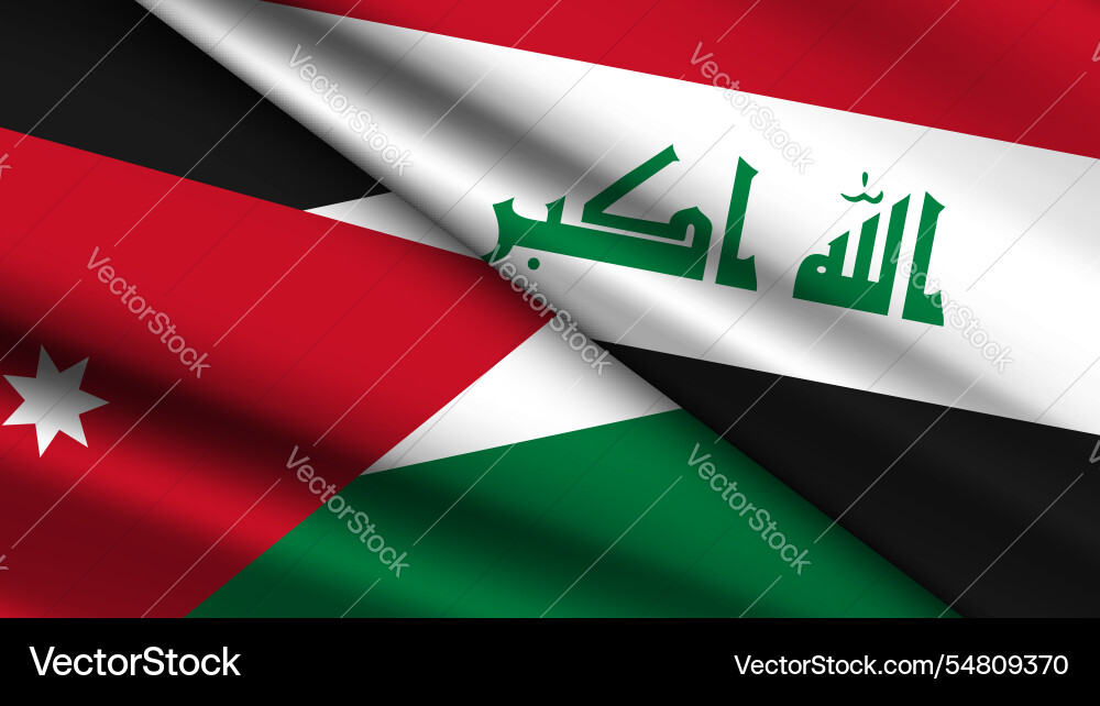 High quality background with two flags of jordan Vector Image
