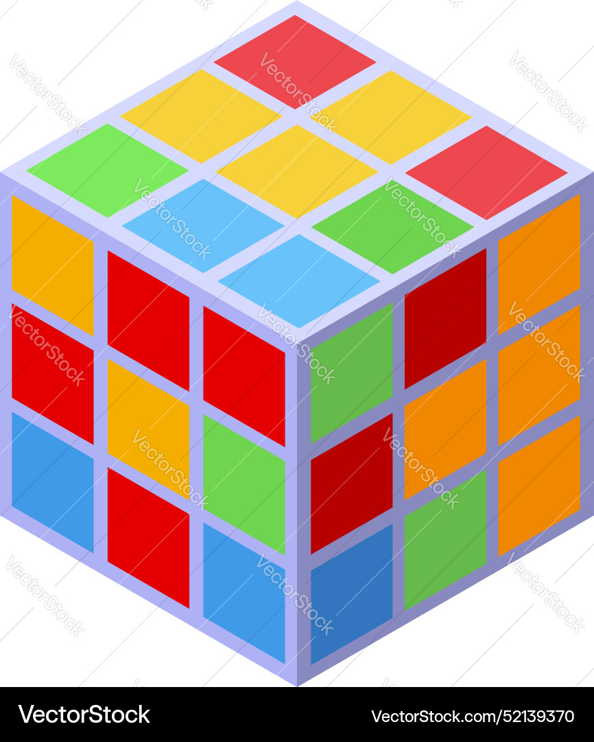 Logic game cube showing problem solving Logic game cube showing problem solving vector image
