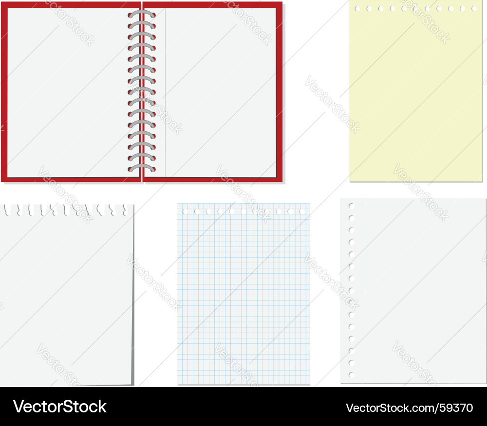 Notebook Paper Pages vector image