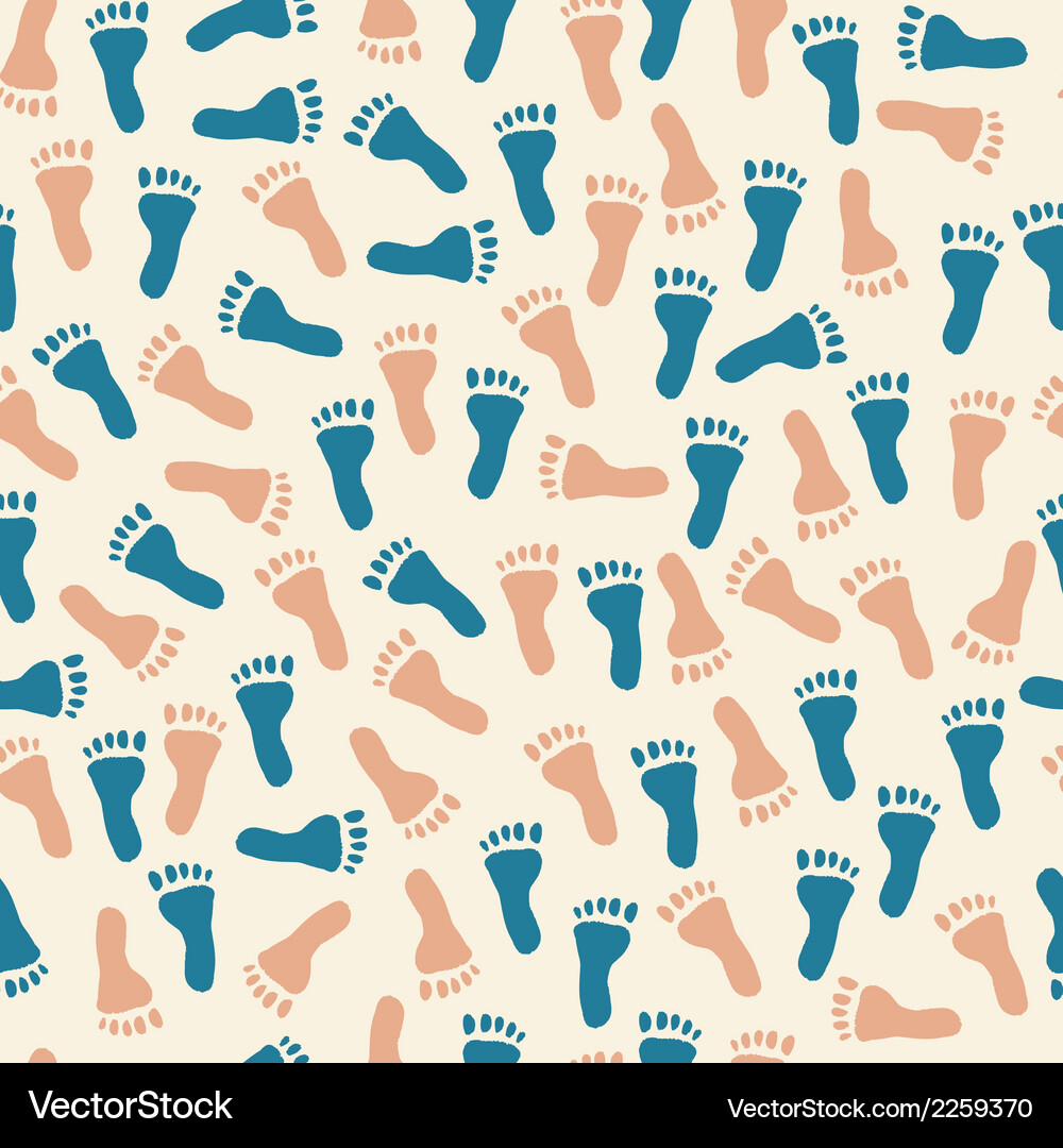 Seamless pattern with colorful footprints Vector Image