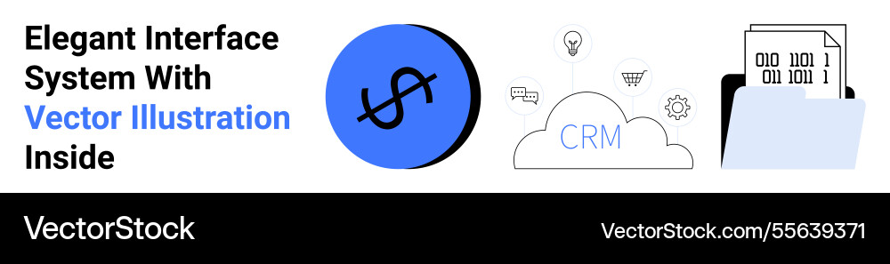 Cloud-based crm system integration with financial vector image