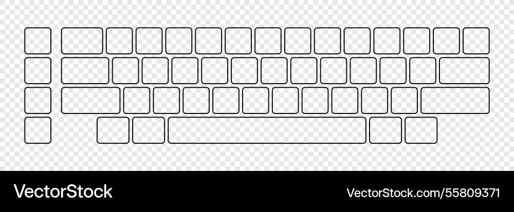 Computer keyboard button layout template Computer keyboard button layout template vector image