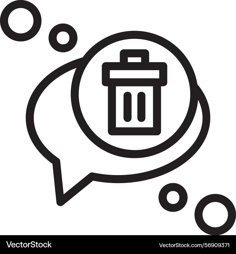Delete message linear style icon design vector image