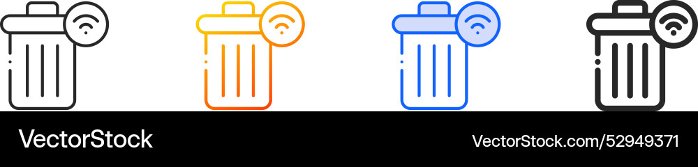 Garbage iconthin linear gradient blue stroke Garbage iconthin linear gradient blue stroke Vector Image