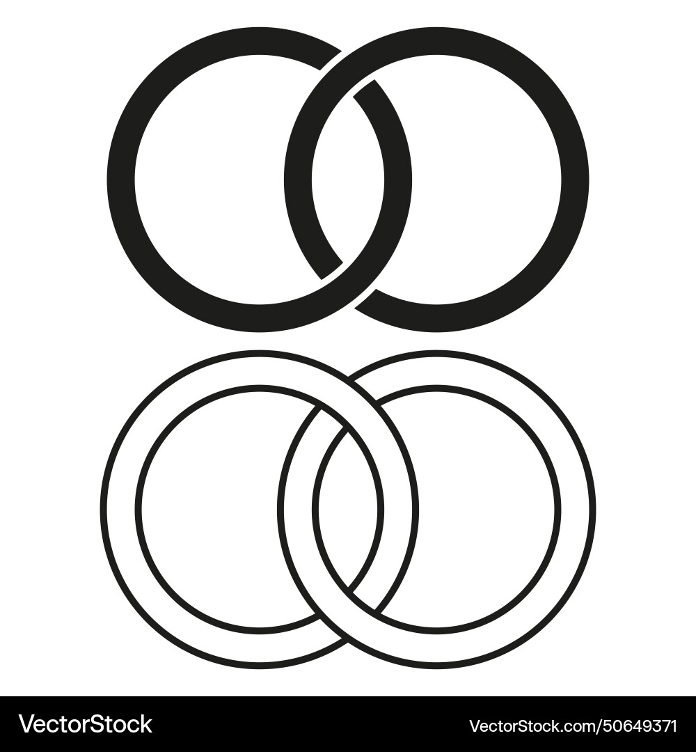 Icon interlocking circles unity simplicity symbol Icon interlocking circles unity simplicity symbol vector image