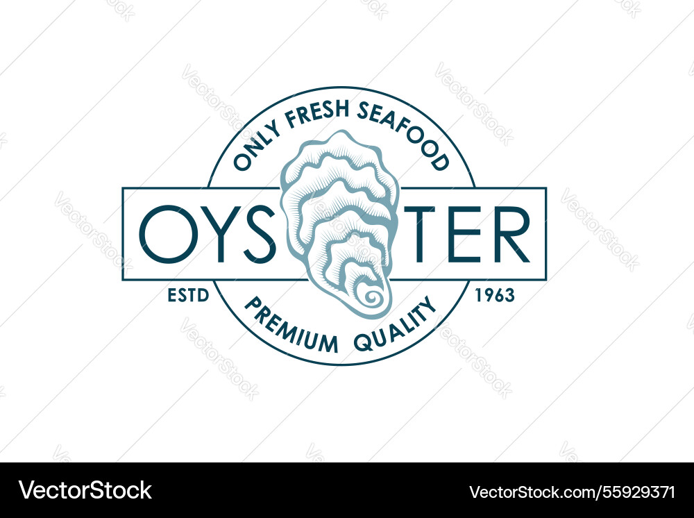 Sea Shell Label Oyster shell label (55929371) – Royalty-Free Vector | VectorStock