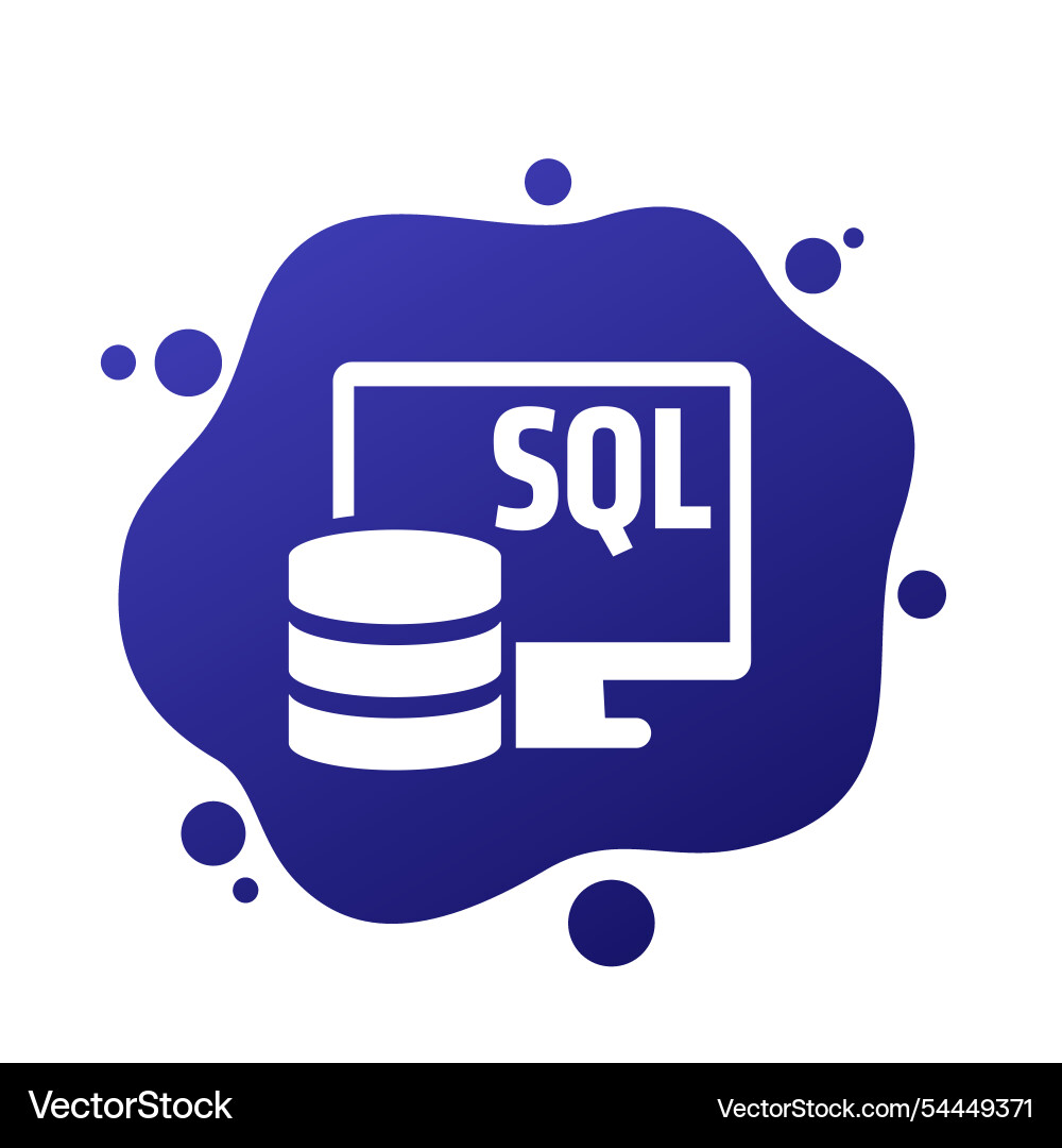 SQL Database Icon - Computer & Data vector image