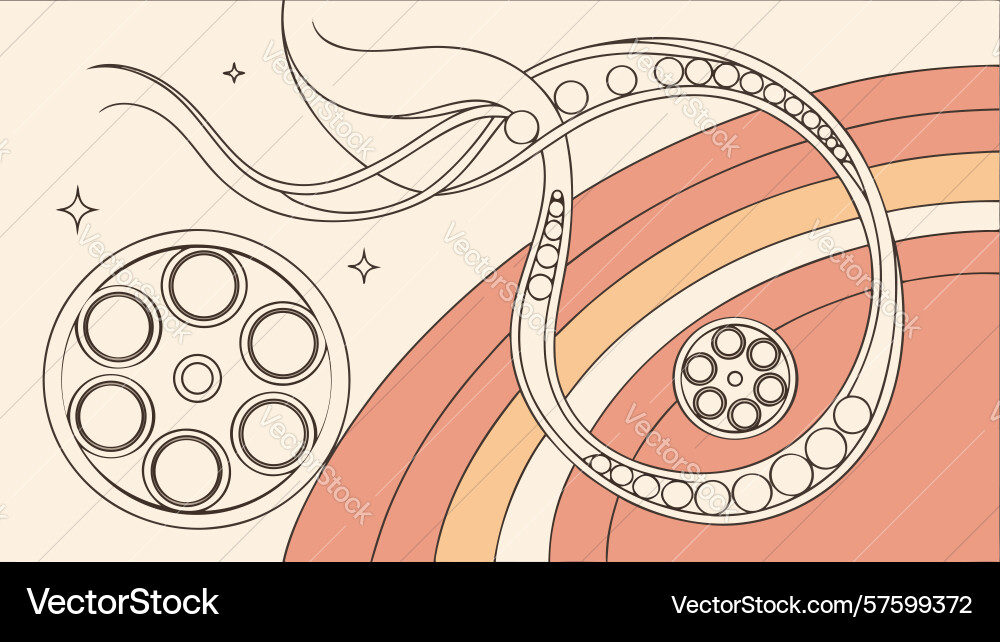 Abstract circular and wavy lines dynamic organic vector image
