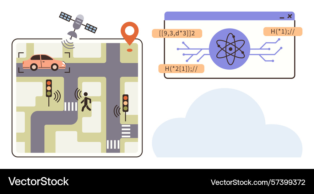 Advanced data streaming in smart city Advanced data streaming in smart city vector image